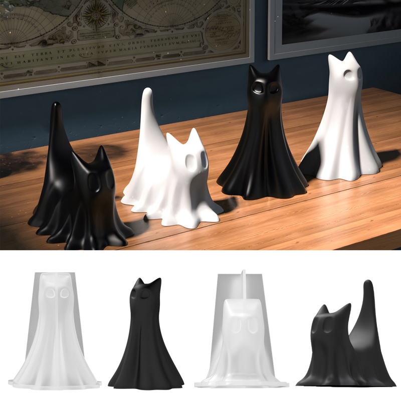 Candle Making Items - Geisterkatze Halloween Desktop Ornament Gips Silikonform
