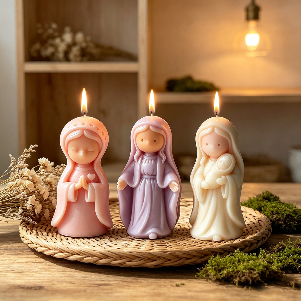 Candle Making Items - 3D Jungfrau Maria Kerzenform aus Silikon,