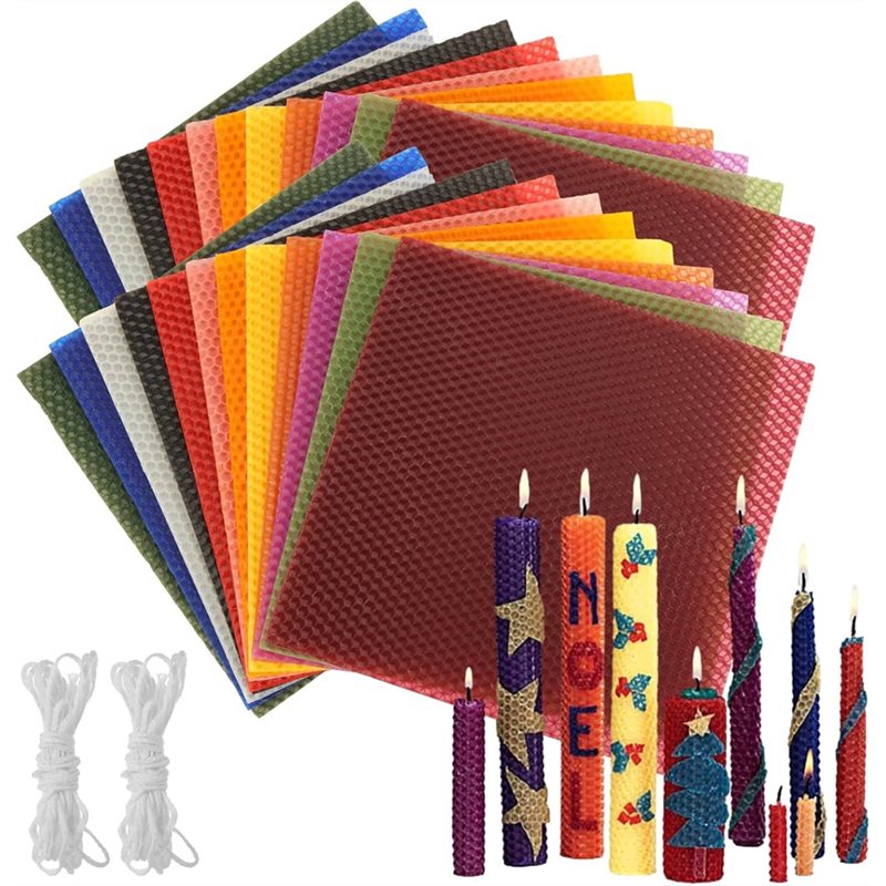 Candle Making Kit For Adults - AT21-Bee Swax Sheets (24 Stück), 8